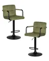Набор 2 шт. Стул барный DOBRIN KRUGER ARM BLACK, LM-5011_BlackBase, зеленый вельвет (LAR-E2041-7)