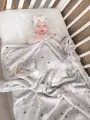 Плед детский для новорожденных 100х140 см плюшевый в кроватку Лунный зайчик