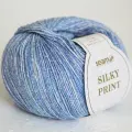 Пряжа Silky print Seam цвет 636 дельфиниум, 2мотка*(200м/50г), 100% натуральный шелк