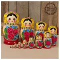 Матрешка Семеновская Традиционная 12 в 1. Хохломская роспись.