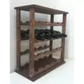 Стеллаж для 20 бутылок вина и шампанского деревянный со столешницей. Грецкий орех.