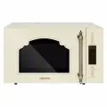Микроволновая печь HIBERG i-VM 4588 YR инверторная, 25 л, кварцевый гриль, с керамическим дном, без поворотного стола, бежевая