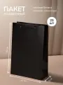 Пакет черный подарочный бумажный 22x32x9 см см с ручками шнурками. 25 шт. l'arte packette