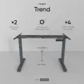 Подстолье для компьютерного стола с электроприводом 2-х моторное liftdesk Trend, цвет антрацит