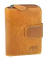 Бумажник KLONDIKE 1896, фактура тиснение, коньячный