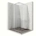 Душевой уголок 90х90 см с раздвижными дверями Ambassador Kingston 14011102: душевое ограждение из стекла 6 мм, профиль хром