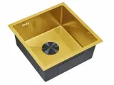Мойка кухонная квадратная SKS 4444 BRONZE светлая бронза, цветная накладка графит