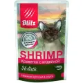 Влажный корм для кошек Blitz Holistic Shrimp, креветки с индейкой кусочки в соусе (85 г х 24 шт)
