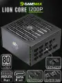 Блок питания для ПК 1200W GAMEMAX LION CORE Series 1200 PLATINUM ATX3.1 PCIe5.1, Черный 135мм 20+4pin 2*4+4pin(CPU) 4*6+2pin(PCI-E) 1*12V-2х6(PCI-E) 8*SATA 3*MOLEX 1FDD