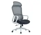 Офисное поворотное эргономичное кресло SPARX FRS-2 Rust White (ткань / сетка, светло-серый)