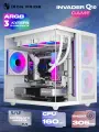 Корпус Invader Q10 кубик + 3 ARGB вентилятора + контроллер + пульт ДУ + закаленное стекло, Micro-ATX, Mini-ITX