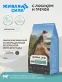 Живая Сила сухой полнорационный беззерновой корм с лососем и гречей для взрослых собак всех пород, мелкая гранула, 2,5кг