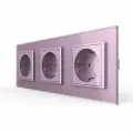 Розетка электрическая 16A, 3 поста, цвет розовый LIVOLO ORIGINAL