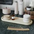 Декоративный поднос для ванной, подставка для косметики Astrid M, 36x11см, бетон, кремовый матовый