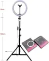 Кольцевая лампа SDM-ZB2021-10 INCH-RGB-1 CLIP- TRIPOD 1600 мм , 26 см, с напольным штативом и держателем для телефона