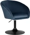 Кресло дизайнерское Dobrin EDISON BLACK сиденье синий велюр (1922-20), основание черный 1200771303