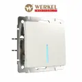 Проходной выключатель/переключатель одноклавишный с подсветкой Werkel W1112113 перламутровый рифленый IP20