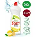 Гель для мытья посуды, Sorti, Лимон, 900 мл, 4шт
