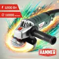Болгарка / УШМ / Шлифмашина угловая HAMMER USM1200E (125мм, 1200Вт, 11000 об/мин)