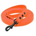 Поводок из биотана 3 м, ширина 20 мм, Woofy Iron, прорезиненный, водостойкий, оранжевый