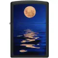Зажигалка ZIPPO Moon Sunset с покрытием Black Light, латунь/сталь, чёрная, матовая, 38x13x57 мм