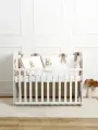 Бортики с вышивкой Мишка, в кроватку для новорожденных 120*60 см, однотонные, без рисунка, для новорожденного, KrisFi