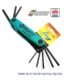 Складной набор из 8 ключей Torx (размеры T6-T25) BONDHUS GorillaGrip (12632)