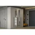 Шкаф для одежды Нонтон Берген, 200х52х220 см, 2 зеркала, кашемир