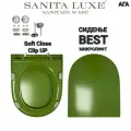 Сиденье - Крышка для унитаза Sanita Luxe BEST Color Зеленое Green микролифт Soft Close, быстросъемное Clip UP