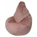 Кресло-мешок Мир Пуффов Груша, велюр, Пудровый, с ручкой для переноски, размер- XXXL