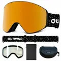 Горнолыжная магнитная маска OUTWIND Mist bronze c 2-мя линзами и жестким защитный кейсом