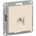 3 шт. Systeme Electric AtlasDesign Бежевый Розетка телефонная RJ11, механизм, ATN000281