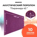 Акустический поролон Пирамида 45мм 10 листов 1980х990х45мм фиолетового цвета