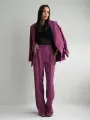 Костюм классический MATRESHKA_LOVE Комплект классический женский, брюки палаццо, деловой офисный стиль, пиджак удлиненный, оверсайз, размер 50, фиалковый