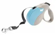 Рулетка Ferplast AMIGO SMALL лента со сменной крышкой корпуса бежево-голубая для собак до 15 кг (5 м)
