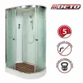 Душевая кабина Deto EM1512L (120x80x220) низкий поддон, стекло узорчатое, левая