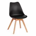 Стул TetChair TULIP 73-1, дерево/пластик/экокожа, 47,5x55x80 см, Черный (Black), комплект 3 шт.