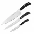 Набор кухонных ножей WUESTHOF Classic Ikon Поварская Тройка, сталь, пластик, 3 шт, черный