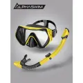 Маска для плавания с трубкой ALPHA SWIM для снорклинга, дайвинга, подводного плавания