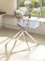 Стол обеденный из закаленного стекла, металлические ножки RDT1100-SR, 110х70х75 см