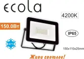 Ecola Projector LED 150,0W 220V 4200K IP65 Светодиодный Прожектор тонкий Черный