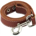 Поводок простой кожаный Homepet, простроченный (цвет: коричневый), 25 мм х 120 см