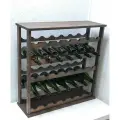 Стеллаж для 35 бутылок вина и шампанского деревянный со столешницей. Грецкий орех.