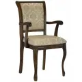 Стул для кухни с подлокотниками Бриоль14 из массива дерева, мягкие сиденье и спинка