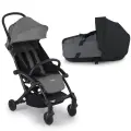 Коляска 2 в 1 Bumprider Connect 3 Black-Grey/Grey melange с бампером и адаптером для автокресла