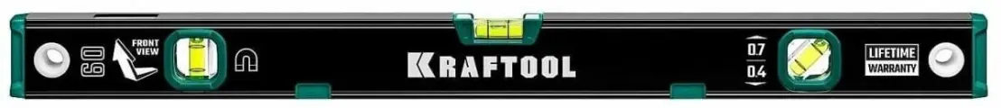 Kraftool A-RATE CONTROL 600 мм, магнитный сверхпрочный уровень с зеркальным глазком