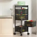Стеллаж кухонный, 4 слоя углеродистой стали, для фруктов и овощей