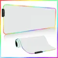Игровой коврик для мышки большой с подсветкой RGB кожаный