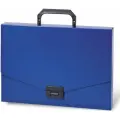 Упаковка 4 шт. Папка-портфель пластиковая BRAUBERG Energy, А4 (330х256х32 мм), без отделений, синий, 222082