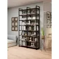 Стеллаж ЛОФТ BRUNO DOUBLE 8 полок (240х134х34см) Американский орех